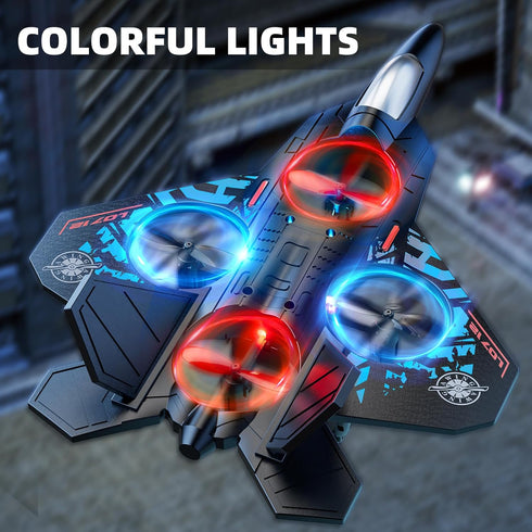 8-12, 2.4 360 8-16, MSKOLER Foam Remote Control Airplane for Kids GHz RC Plane with Colorful Lights, Flips & Stunt