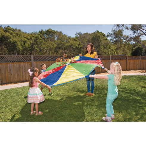 Excellerations 6-Foot Rainbow Play Parachute - Kids Toy with 8 Handles for Fun Playtime