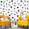 76 Pieces Dog Paw Decal Stickers, Removable Vinyl Wall Sticker Decoration for Nursery Bedroom Room Decor, Black