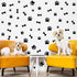 76 Pieces Dog Paw Decal Stickers, Removable Vinyl Wall Sticker Decoration for Nursery Bedroom Room Decor, Black