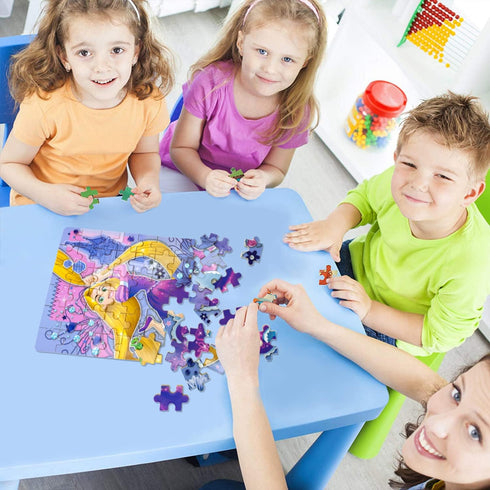 LELEMON Puzzles for Kids Ages 4-8, 60 Piece Jigsaw Puzzles for Ages 3-5, Educational Learning Games in Metal Box