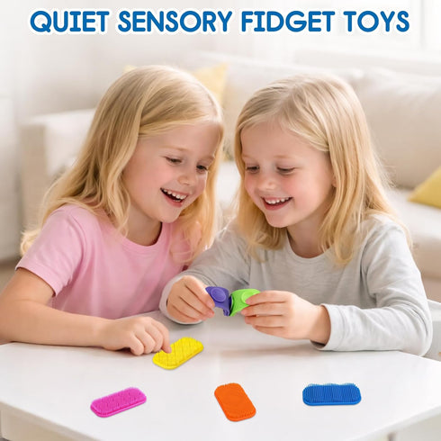 idooss 3 Sensory Fidget Toys for Kids Adults, Sensory Calm Strips for ADHD, Autism with Suction Cups, Texture Relief