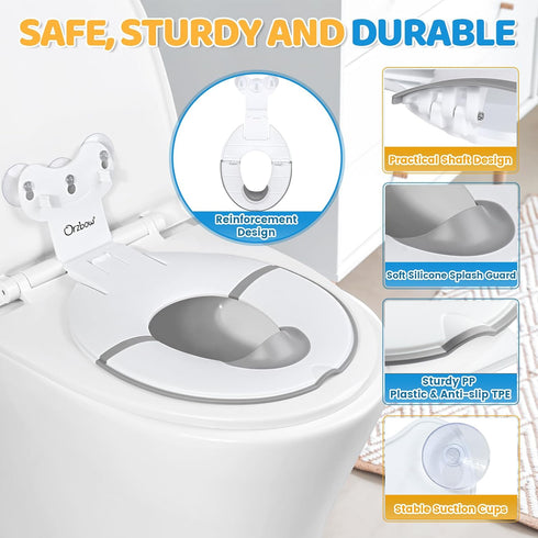Orzbow Foldable Travel Potty Training Seat, Toddler Toilet Seat Attachment for Adult Toilets, Portable Potty