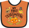 inktastic My First Thanksgiving Baby Bib - Autumn Birds and Pumpkin