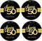 Sumerk 48 PCS Cheers to 50 Birthday Stickers – Large Bottle Stickers, 2 INCHES Round for Party Favors