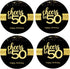 Sumerk 48 PCS Cheers to 50 Birthday Stickers – Large Bottle Stickers, 2 INCHES Round for Party Favors