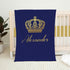 UnoCo Personalized Baby Boy Blanket, Prince Baby Blanket, Prince Crib Bedding, Boy Crib Bedding, Navy Blue, Gold