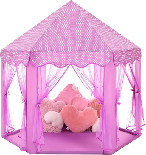 Monobeach Princess Tent for Girls, Large Playhouse Kids Castle with Star Lights, Indoor Outdoor Gift Toy