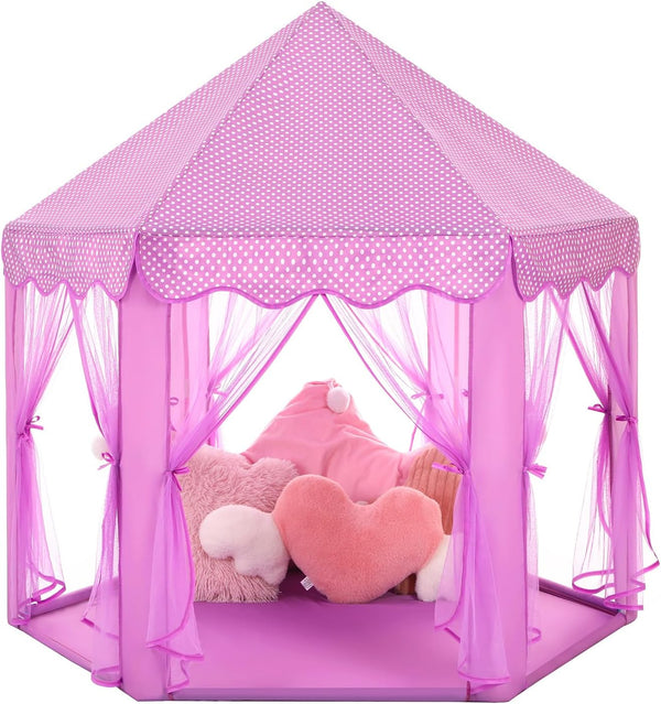 Monobeach Princess Tent for Girls, Large Playhouse Kids Castle with Star Lights, Indoor Outdoor Gift Toy