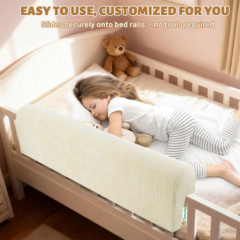 FoamJoy 35.5"x5.5"x7.8" Bed Rail Bed Bumpers for Toddlers - Safety Guards for Cribs & Bunk Beds, High-Density Foam
