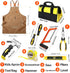QeeHeng Set, Set, 38 Kids Real Tools Woodworking Tool Pieces with Tool Bag, Wood Workers Apron, Hand Saw,Children
