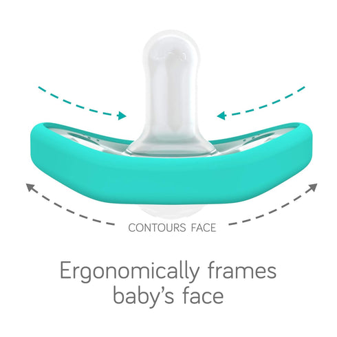0-3 100% 4pk,Pink/Grey Nanobebe Baby Pacifiers Month - Orthodontic, Curves Comfortably with Face Contour, Award Winning
