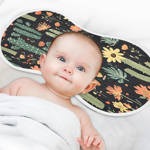 YETTASBIN Cactus Flower Muslin Baby Burp Cloth, Super Soft Absorbent Cotton Burp Rag Baby Bibs Feeding Cloth