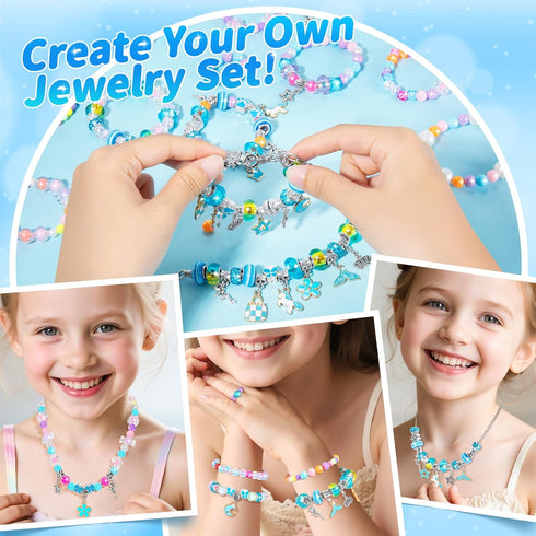 8-12, Set 4-6 7 8 BLmukce Charm Bracelet Making Kit for Girls Ages DIY Jewelry Making Kit & Craft with Beads, Charms
