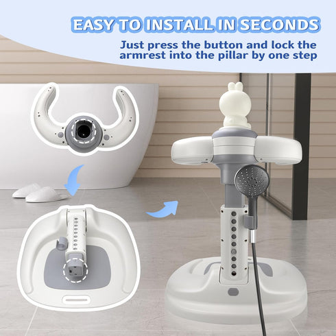 9-36 Baby Bath Shower Stand,Toddler Bath Standing Support,Baby Standing Bath,Foldable Infant Bath With Shower