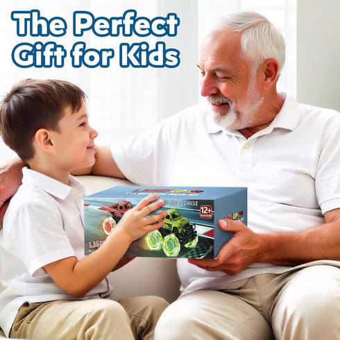 2-4 3-5,Boy 3-6,Toy 1-3,Jam 1-3 iValea Monster Trucks Toys for Toddlers Boys: Light-up Wheels for Kids Age Years