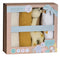Giraffe Gift Set - Three Muslin Squares with Giraffe Rubber Teether