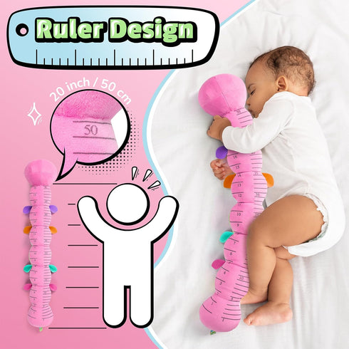 LIGHTDESIRE 3 6 12 Tummy Baby Toys Musical Caterpillar,Infant Toys Stuffed Animals Months Sensory Toys with Ruler