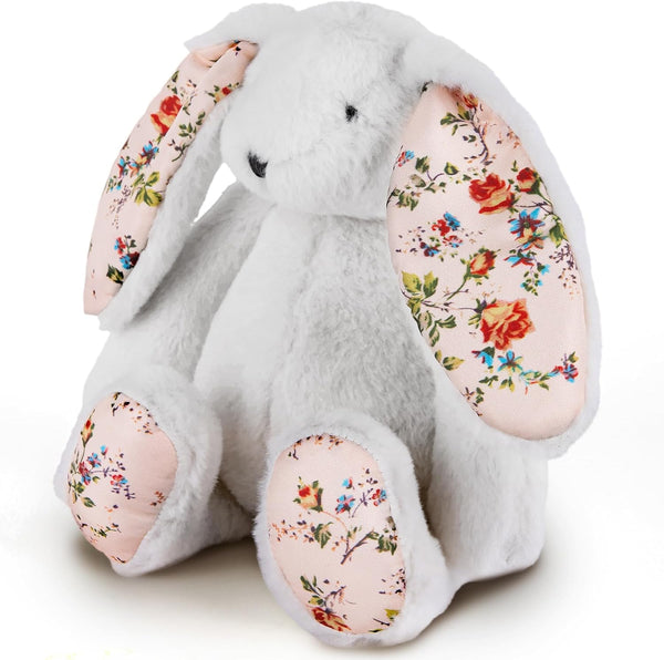 ArtCreativity Blossom Bunny Plush for Kids - 12 inches - White Plush