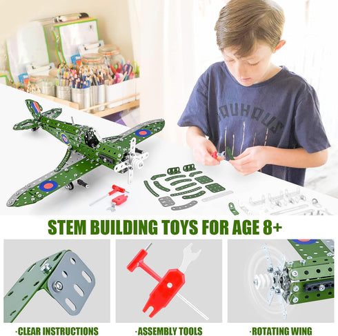 Ferthor Fun 8-12,Airplane 1:32 Sets 8-12,Best STEM Building Toys Model Airplane Kits for Boys Model Scale Metal