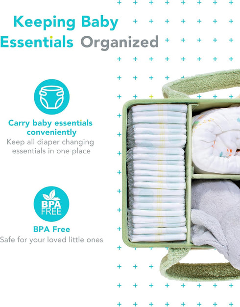 2in1 YOSING Diaper Caddy with Changing Pad, Baby Diaper Caddy Organizer with Changing Mat, Newborn Caddy for Car