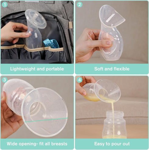 3.04oz/90ml Bumblebee Manual Breast Pump with Breastfeeding Milk Saver Stopper& lid in Gift Box Food Grade Silicone bpa