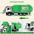 LOVEPOSELY 3-6 Kids Garbage Recycling Truck Toy, Green Pull-Back Truck Model with Sound & Light, Waste Sorting Learning
