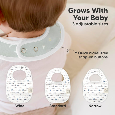 8-Pack 0-24 Organic Baby Bibs for Boys, Girls - Soft Cotton Drooling and Teething Bibs for Baby Girl & Boy, Extra