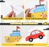 Faisichocalato Transportation Happy Birthday Banner, Car Bus Train Plane Photo Props Garland for Kids Party