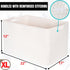 MINTWOOD Design 22in Extra Large Blanket Basket Holder, Rectangle Rope Woven Storage Baskets with Handles, Creamy White