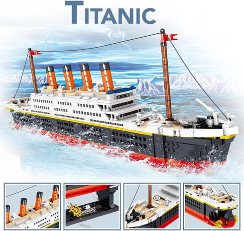 Micro Mini Blocks Titanic Building Block Set, Titanic Cruise Ship Model Kit for Adults & Kids (1288 Pieces)