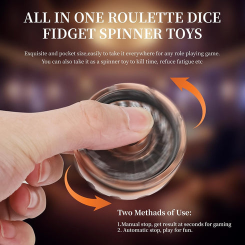 Set D20 Set DND Dice with Mini Roulette Wheel Metal Roulette Dice Spinner | Unique DND Gift with Case for RPG & Table