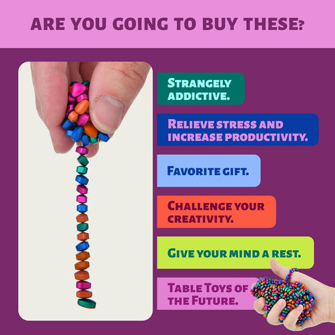 LCVUUK Relief,300+Multicolour Fidget Toys Adults,Sensory Stones for Stress Smooth Ferrite Rocks, Desk Fidgets