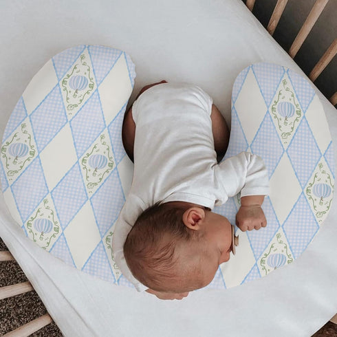 Selgkds Fall Blue Pumpkins Bows Gingham Nursing Pillow Covers Autumn Thanksgiving Harvest Soft Stretchy Removable