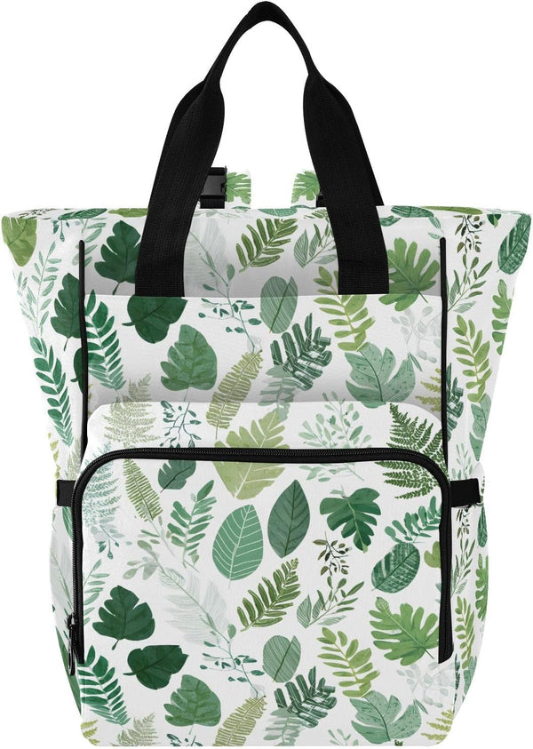 SUABO Beautiful Hand Drawn Leaf Pattern Baby Diaper Bag Backpack Large Bag Waterproof
