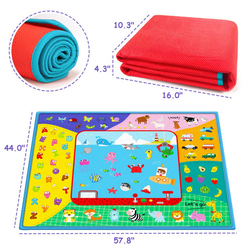 Tummy Baby Crawling Mat,Baby Play Mat for Floor,Large Cotton Educational Time Mat, Foldable Non-Slip Super Soft Padded
