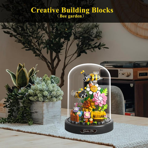 Flower Bouquet Building Set for Adults, Mini Plant Bonsai Tree Friend Set, Botanical Collection Gift for Home Decor