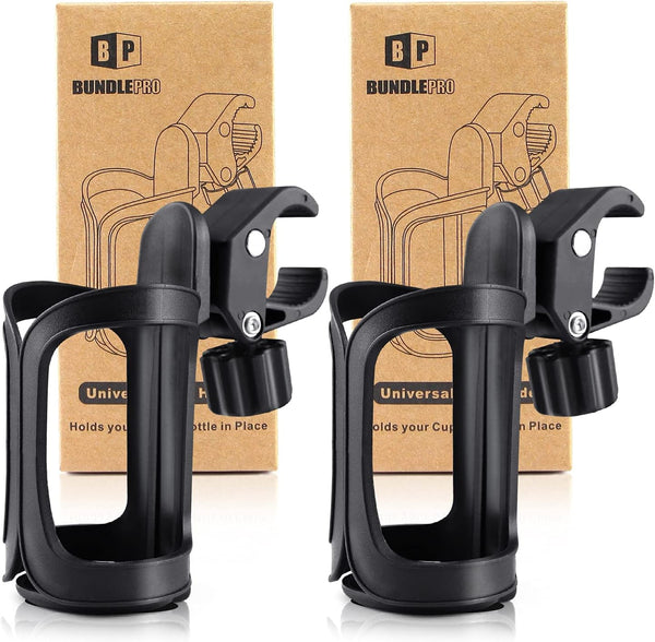 Pack of 2 Stroller Cup Holders, Universal Drinks Holder for Bikes, Trolleys