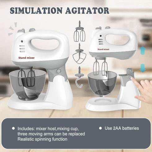 Playssnior Bojia Playset Stand Mixer for Kids Kids Play Kitchen Appliance Stand Mixer Toy Educational Pretend Play Toy