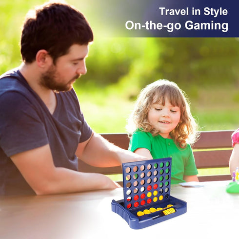 4 in a Row Connect Game - Travel Board Games for Kids Adults, 9 x 7.4 inches (Blue)