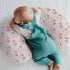 Cute Cow Pink Bows Baby Nursing Pillow Covers for Boy Girl Cartoon Cows with Flowers Leaves Nursing Pillowcase