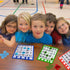 100-Pack Multi-Color Bingo Game Cards Set with Easy Read Numbers for Large Groups and Parties