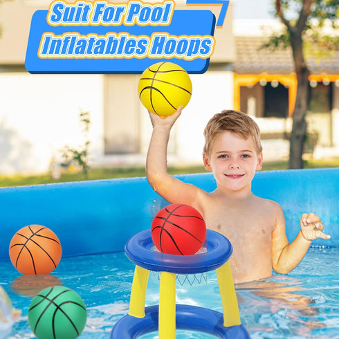 7 Inch PVC Mini Basketball - Soft Rubber Small Replacement Balls for Indoor Basketball Hoops (4 PCS)