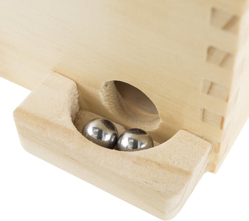 Labyrinth Wooden Maze Game with Two Steel Marbles - Puzzle Game for Adults, Boys and Girls by Hey! Play!, Tan