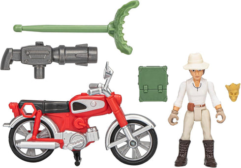 Indiana Jones Worlds of Adventure Helena Shaw Action Figure with Motorcycle Toy, 2.5-Inch for Kids Ages 4 and Up