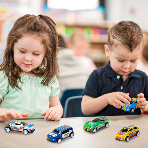 AZEN 30 Pcs Mini Vehicles Pull Back Cars, Party Favors for Kids 4-8, Bulk Race Cars Toys, Goodie Bag Stuffers