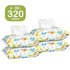 4 packs (320 HAPPY BUM Sensitive Water Baby Diaper Wipes, Baby Wipes, Unscented, Flip-top Wipes Total)