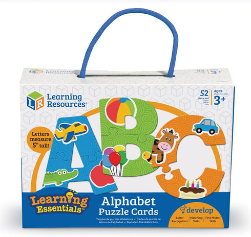 Learning Resources Alphabet Puzzle Cards, 26 Self-Correcting Puzzles, Alphabet Toys for Toddlers, Ages 3+, 52 Pieces