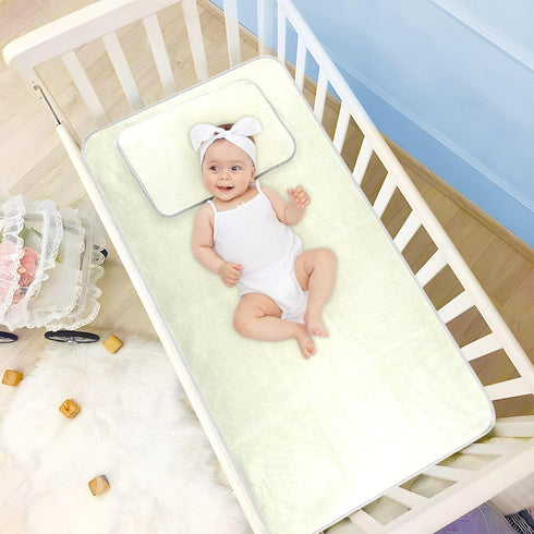 SyXIOP 28" 52" Yellow Cooling Baby Waterproof Crib Mattress pad x Reusable Mattress Protector Pads for Baby&Toddler