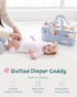 Lily Miles Baby Diaper Caddy Organizer, Quilted Nursery Storage Organizer for Newborn Essentials and Diaper Changing